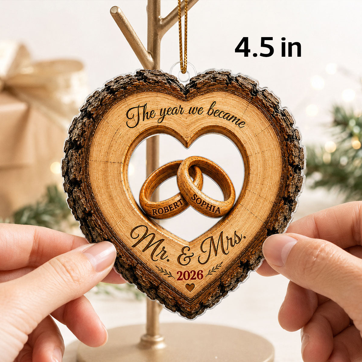 Together Forever Couple Anniversary 2D Flat - Personalized Acrylic Ornament - Heartfelt Gift for Her, for Him