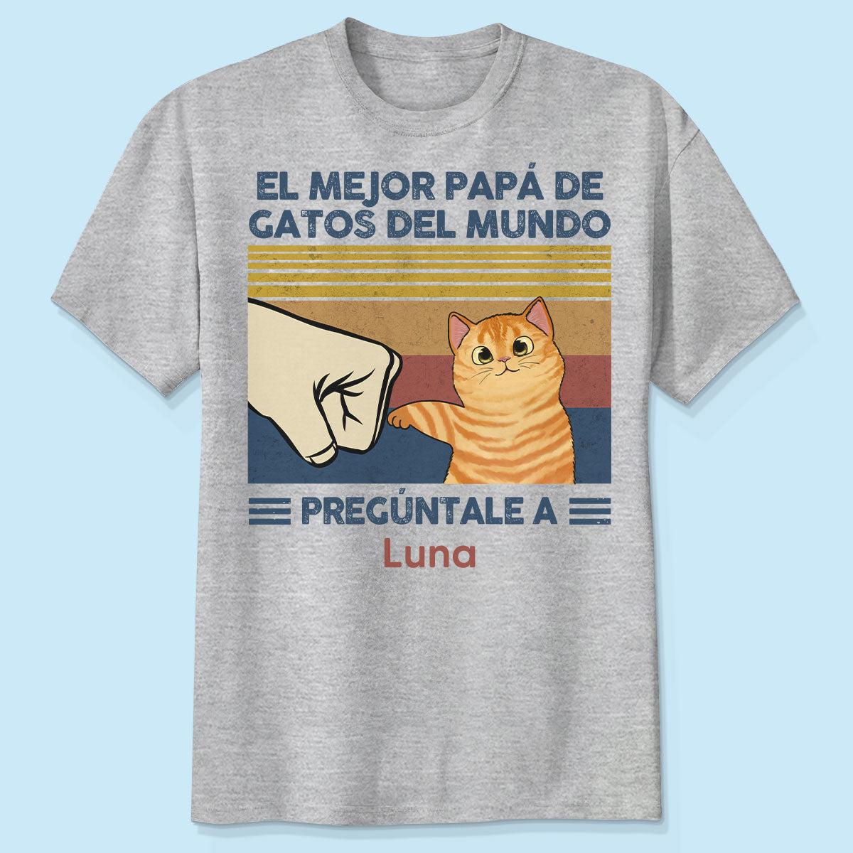 Regalo perfecto para papás de gatos – Camiseta personalizada con choque de puños con tu gato