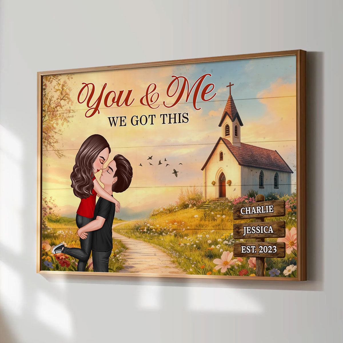 God Wrote Our Love Story Christian Couple Decor - Personalized Poster - Heartfelt Valentine, Anniversary Gift For Him, For Her, For Wife, For Husband