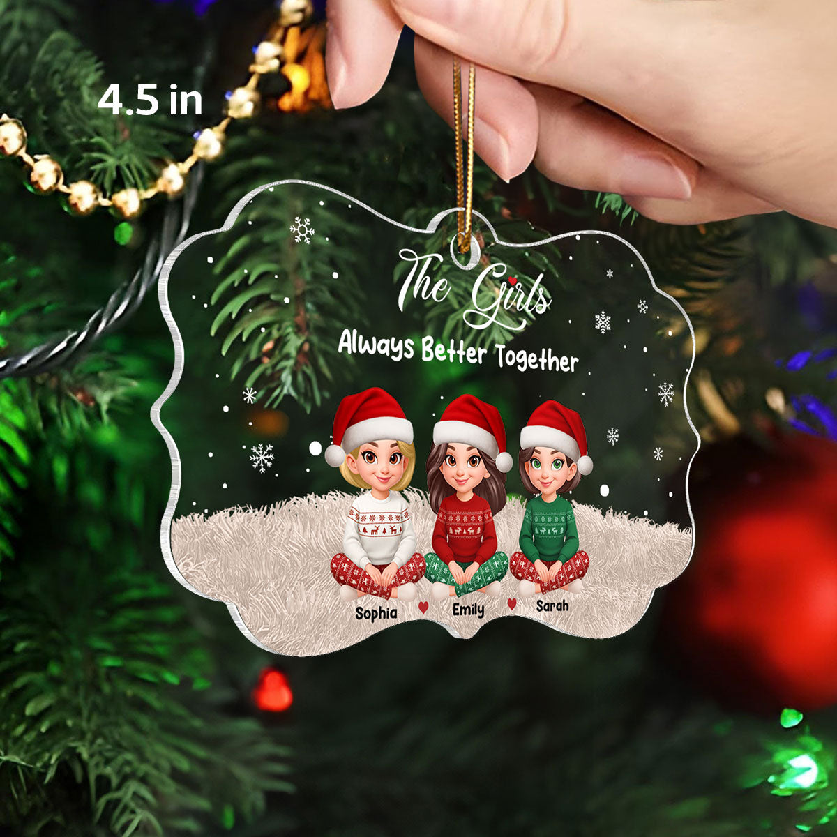 Always Better Together The Girls - Personalized Acrylic Ornament - Christmas Gift For Besties