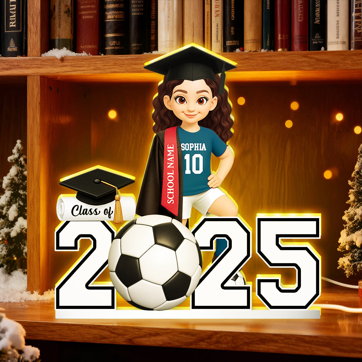 Soccer Boy Girl Senior Graduation - Personalized Light Box - Christmas Gift For Son Daughter Grandson Granddaughter