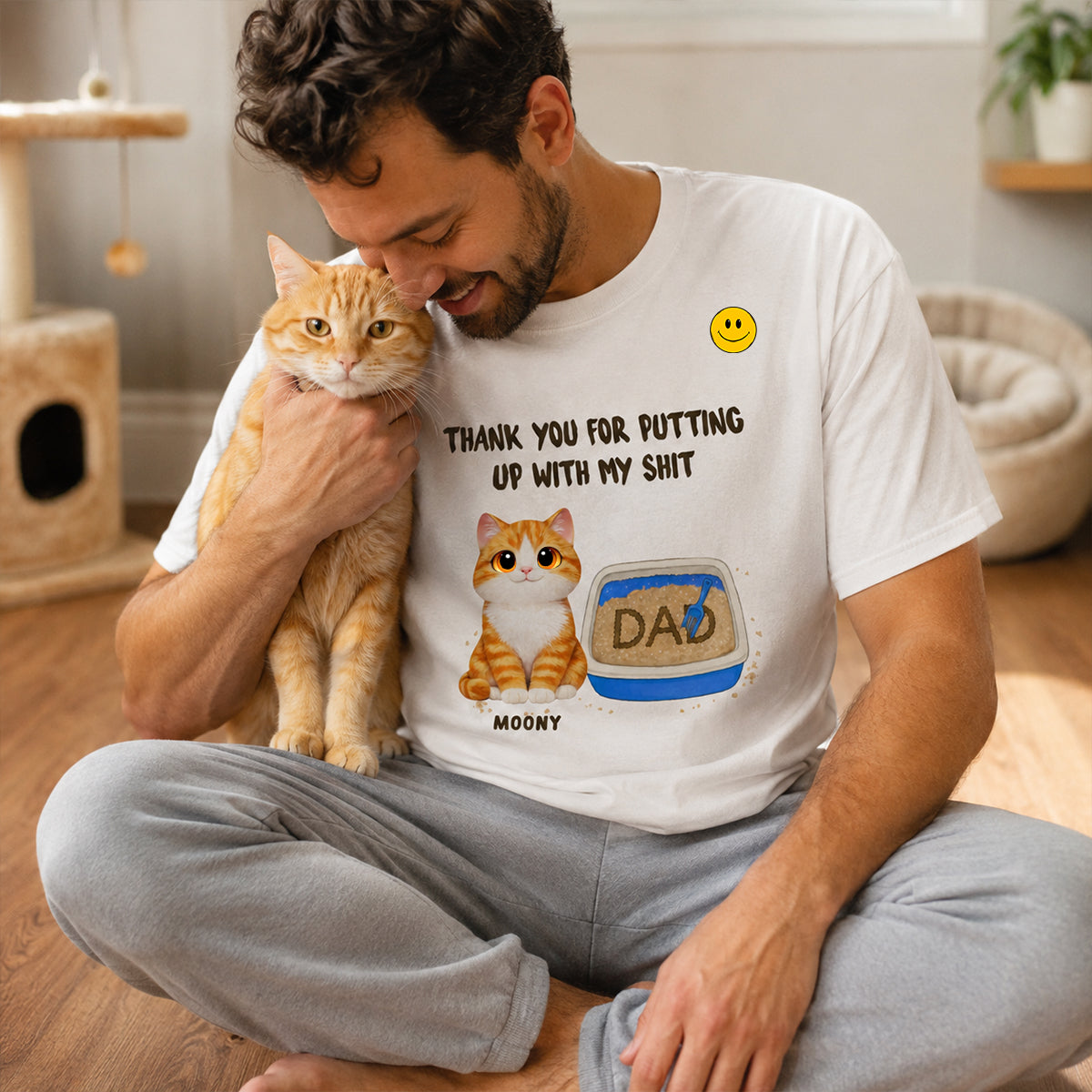 Thank You for Putting up with My Sh*t - Personalized Shirt - Funny Father's Day Gift for Cat Dad