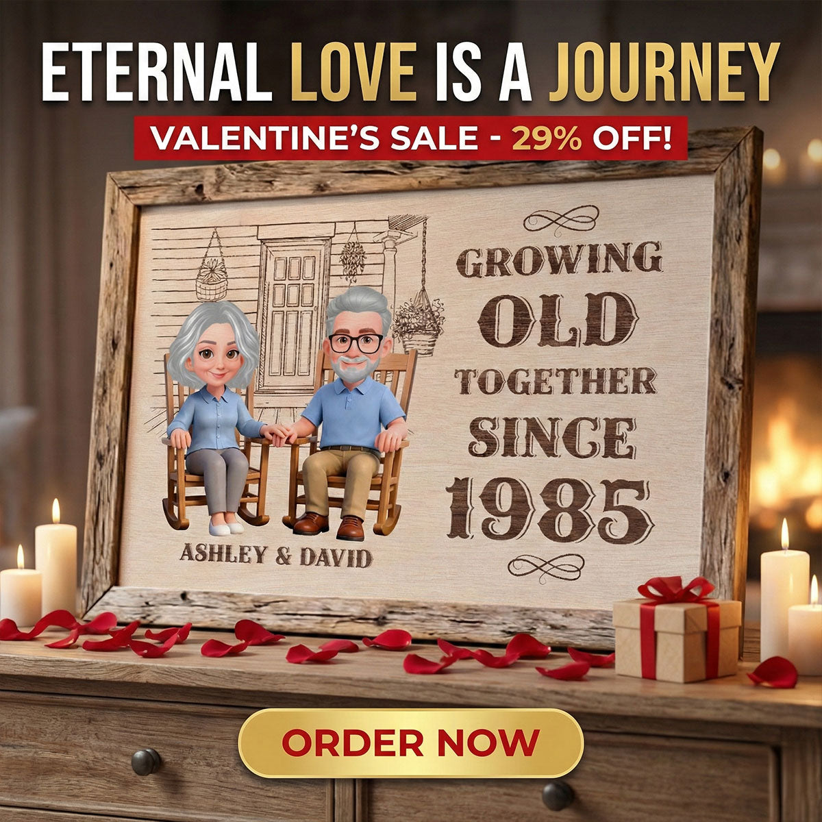 Eternal Love Couple Growing Old Together - Personalized Poster - Valentine's Day Gift For Couple