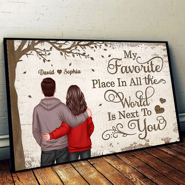 Favorite Place In The World Couple Back View Personalized Poster, Gift For Him, For Her