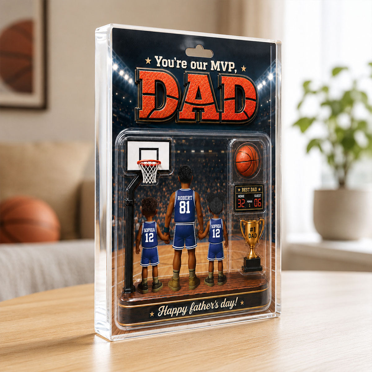 You Are Our MVP Basketball Dad, Custom Action Figure - Personalized Acrylic Block Plaque -  Gift for Dad, Husband