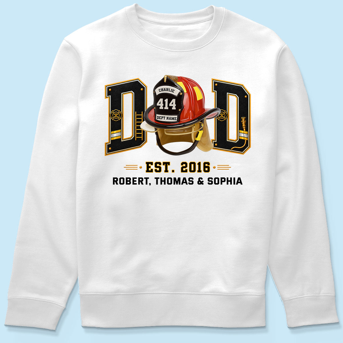 Proud Firefighter Dad Firefighter Helmet - Personalized Shirt - Father's Day Gift For Dad, Husband