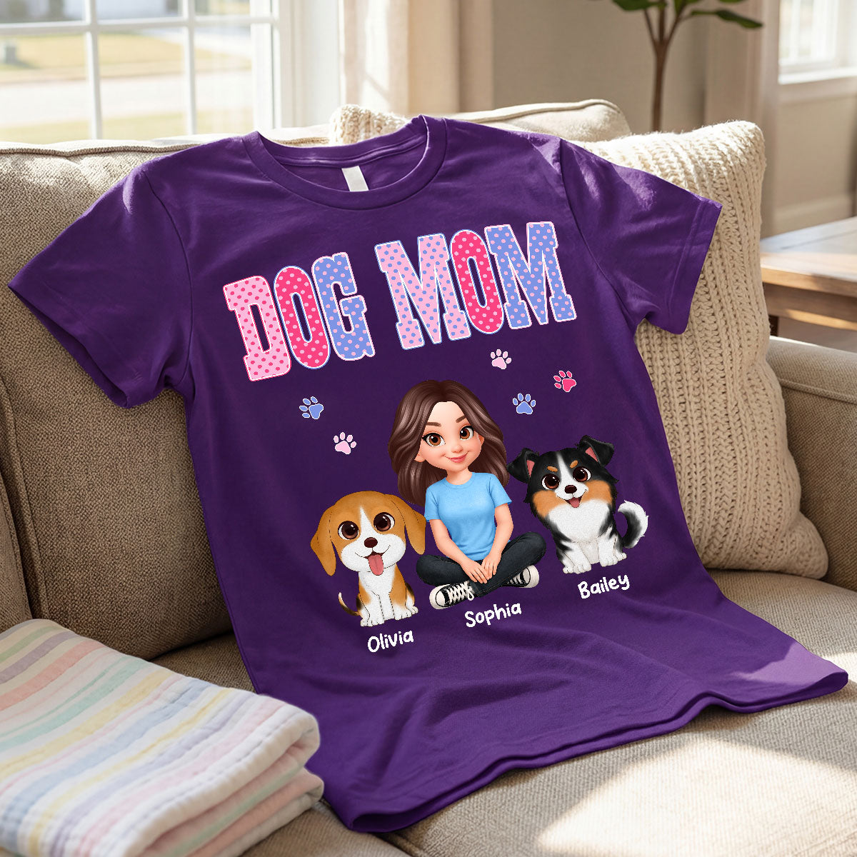 Trending Polka Dot Pattern Spring Summer Vibe Dog Mom - Personalized Shirt - Mother's Day Gift For Dog Mom