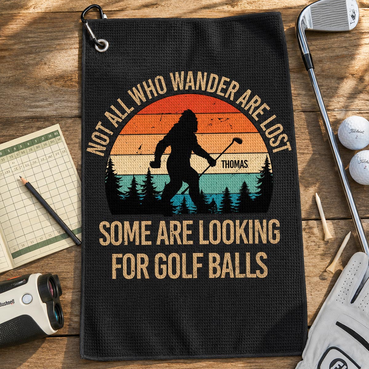 Wanders Looking For Golf Balls - Personalized Golf Towel - Funny Gift For Golf Lovers, Husband, Dad, Grandpa