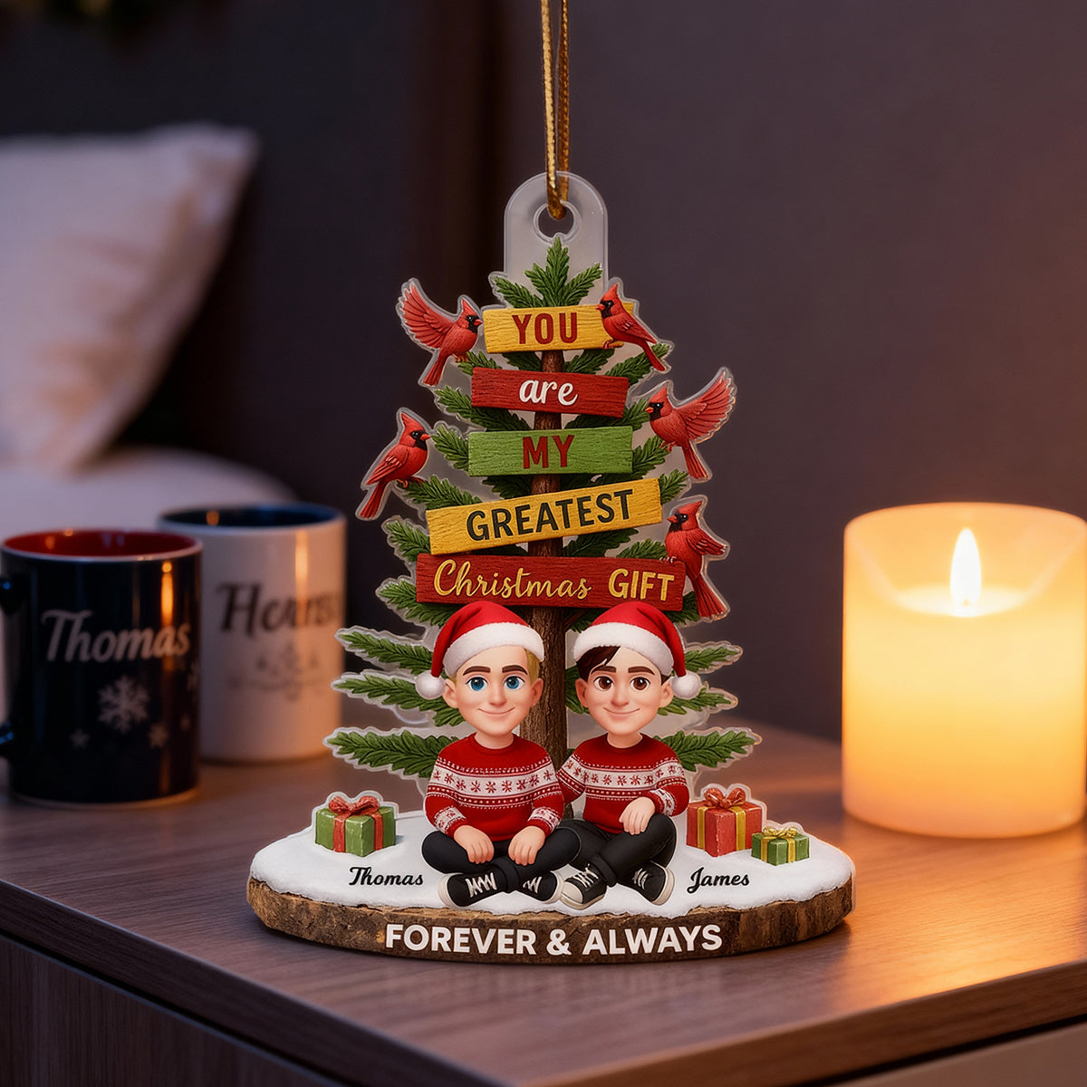 You Are My Greatest Christmas Gift - Personalized Acrylic Orament - Christmas Gift for Couple