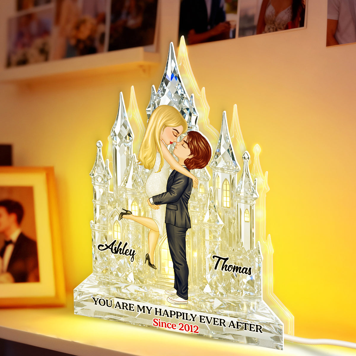 You Are My Happily Ever After Crystal Effect - Personalized Light Box - Gift for Couple, for Her, for Him