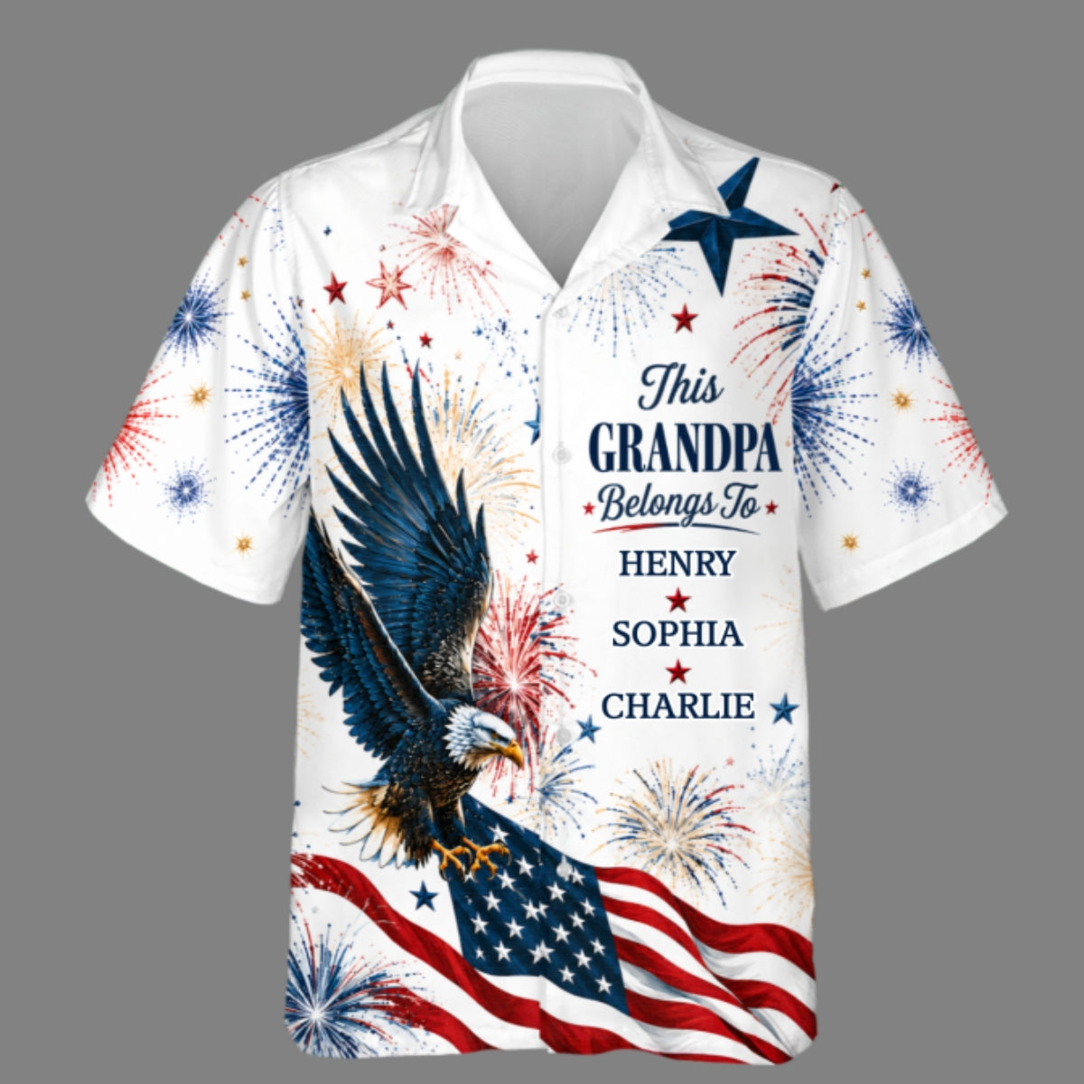 250 Years Of Freedom - Personalized Hawaiian Shirt - 4th July Gift For Men, Grandpas, Dads, Husband