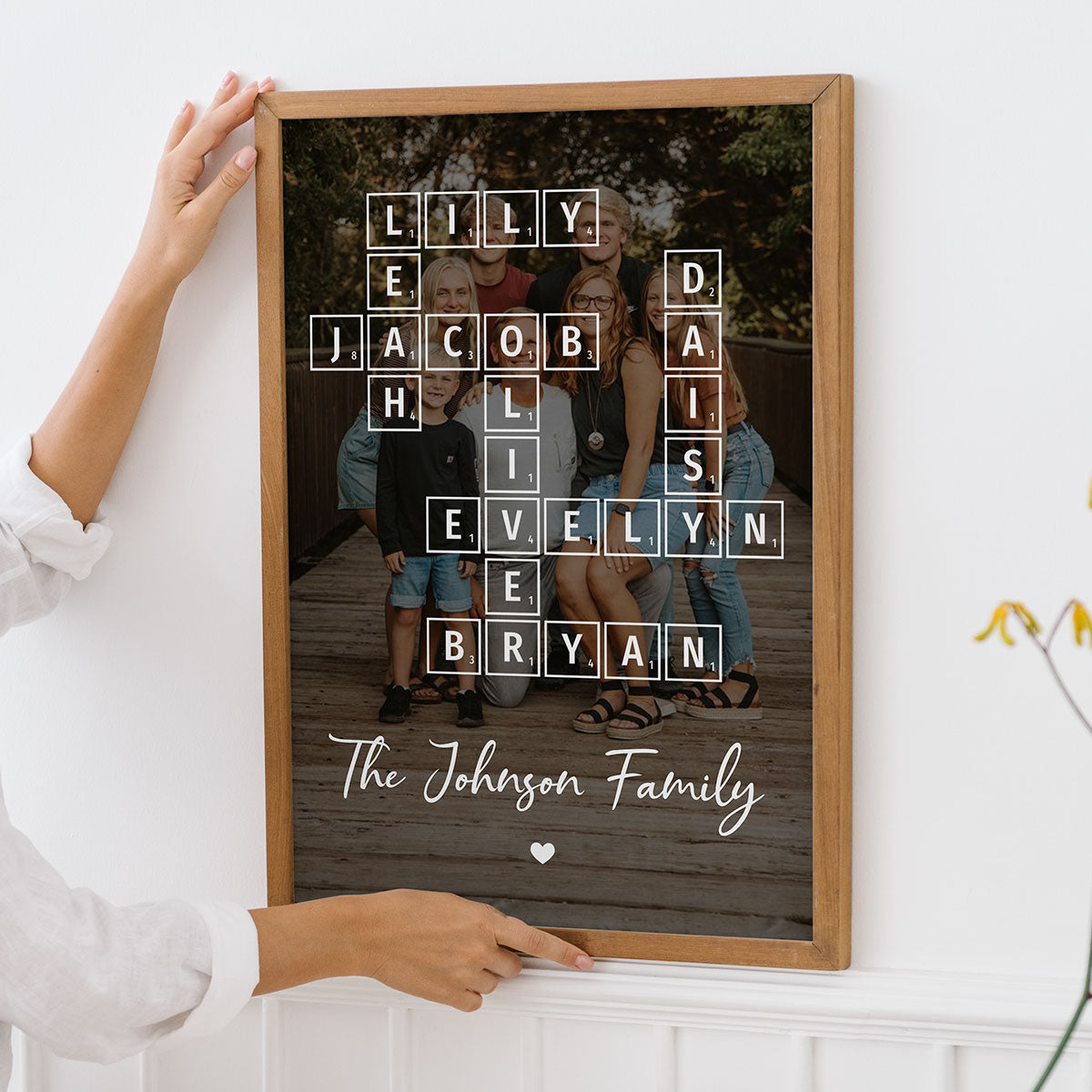 Family Crossword Art - Created In A Moment, Treasured Forever Personalized Poster