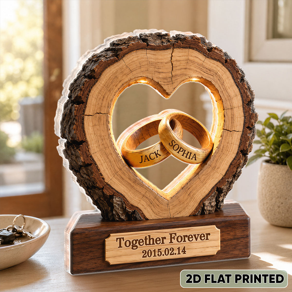 Together Forever Couple Anniversary 2D Flat Plaque - Personalized Acrylic Block Plaque - Heartfelt Gift for Her, for Him