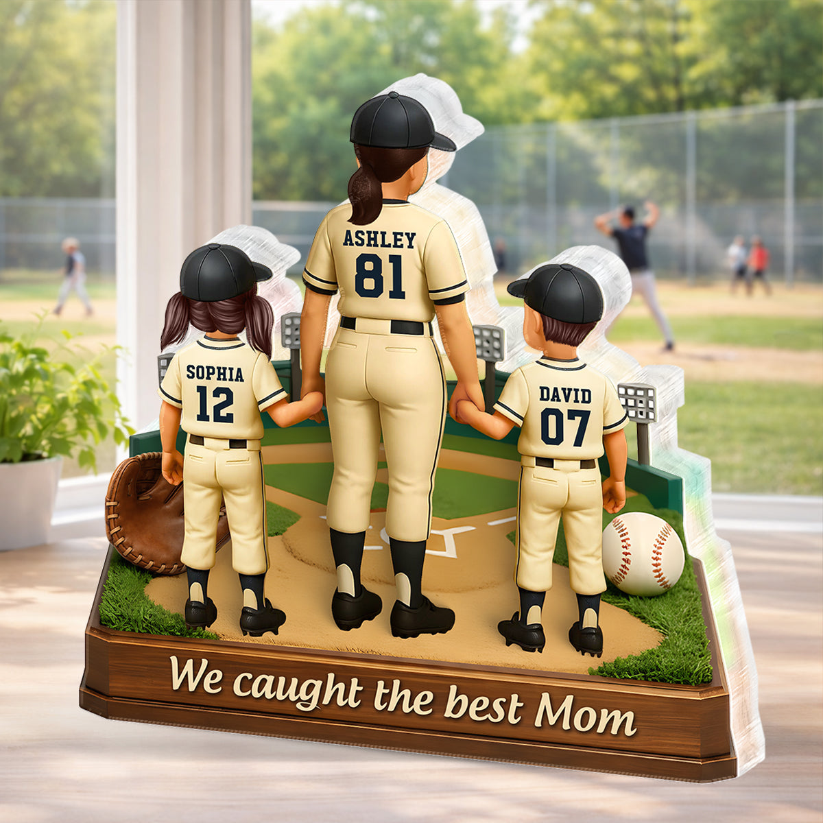 We Caught The Best Mom Baseball - Personalized Acrylic Block Plaque - Heartfelt Gift For Mom, Grandma
