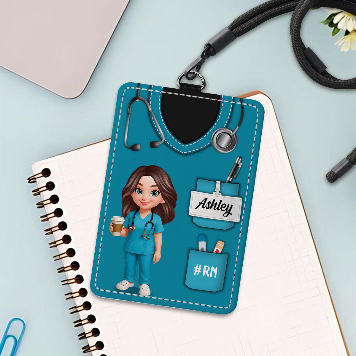 Nurse Uniform - Personalized ID Badge Holder - Gift For Nurse