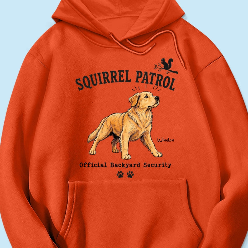 Squirrel Patrol Official Backyard Security Custom Dog Photo - Personalized Shirt - Funny Gift For Dog Lover