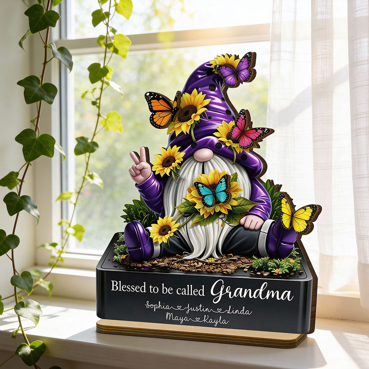 Blessed to Be Called Grandma - Personalized 2-Layered Wooden Plaque - Heartfelt Gift for Grandma