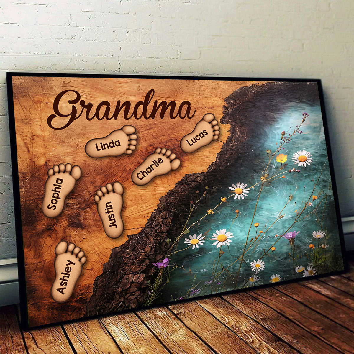 Grandma's Little Steps - Personalized Poster - Gift For Grandma