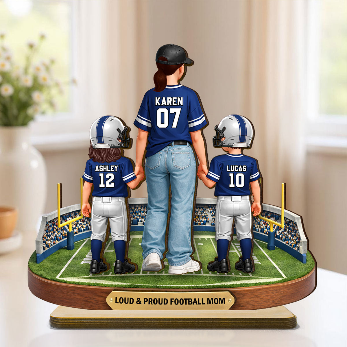 Loud & Proud Football Mom - Personalized 2-Layered Wooden Plaque - Mother's Day Gift, Gift For Football Mom