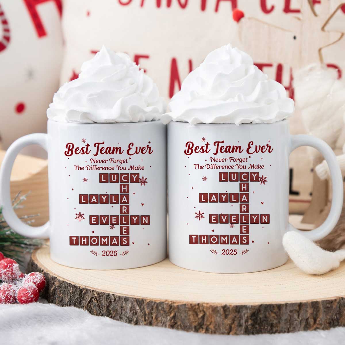 Best Team Ever Crossword Puzzle Art - Personalized Mug - Gift For Coworkers, Colleagues