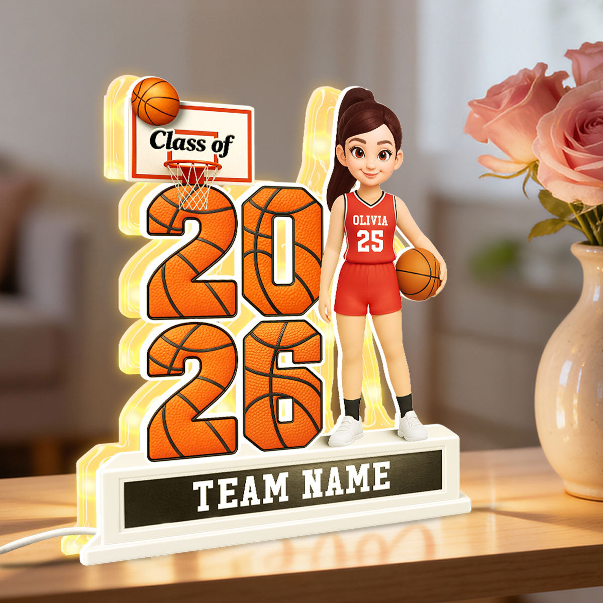 Basketball Senior Class Of 2026 2027 - Personalized Light Box - Graduation Gift For Son, Daughter