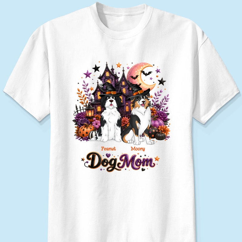 Dog Mom Spooky Haunted House Halloween - Personalized Shirt - Halloween Gift, Gift For Dog Lovers