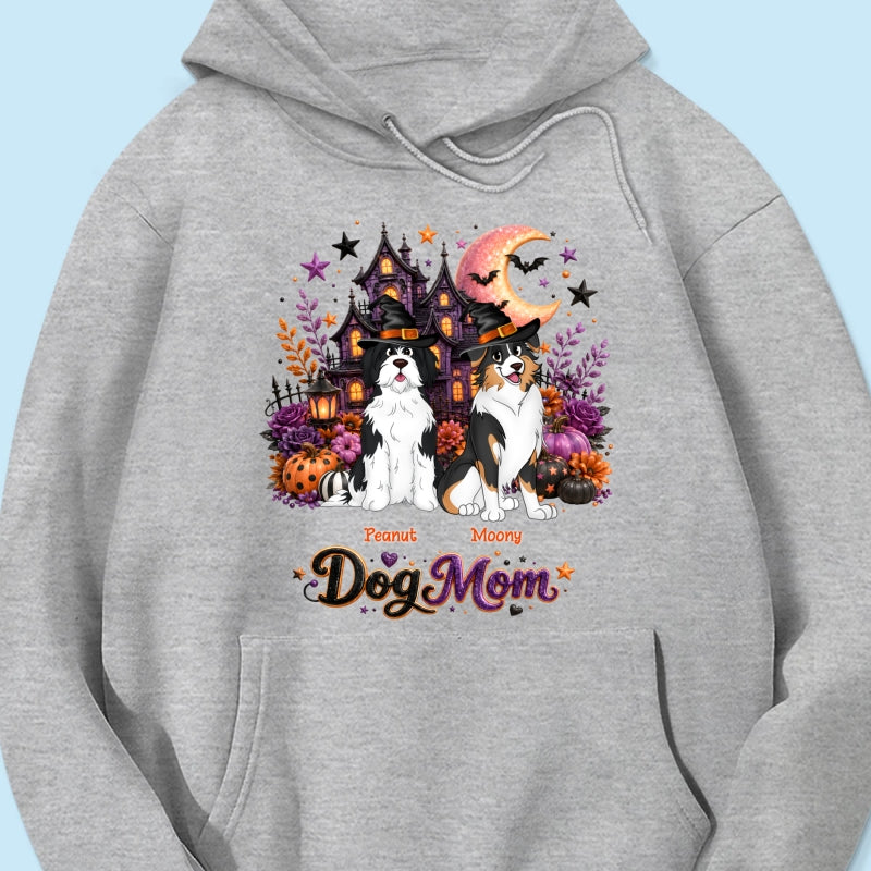 Dog Mom Spooky Haunted House Halloween - Personalized Shirt - Halloween Gift, Gift For Dog Lovers