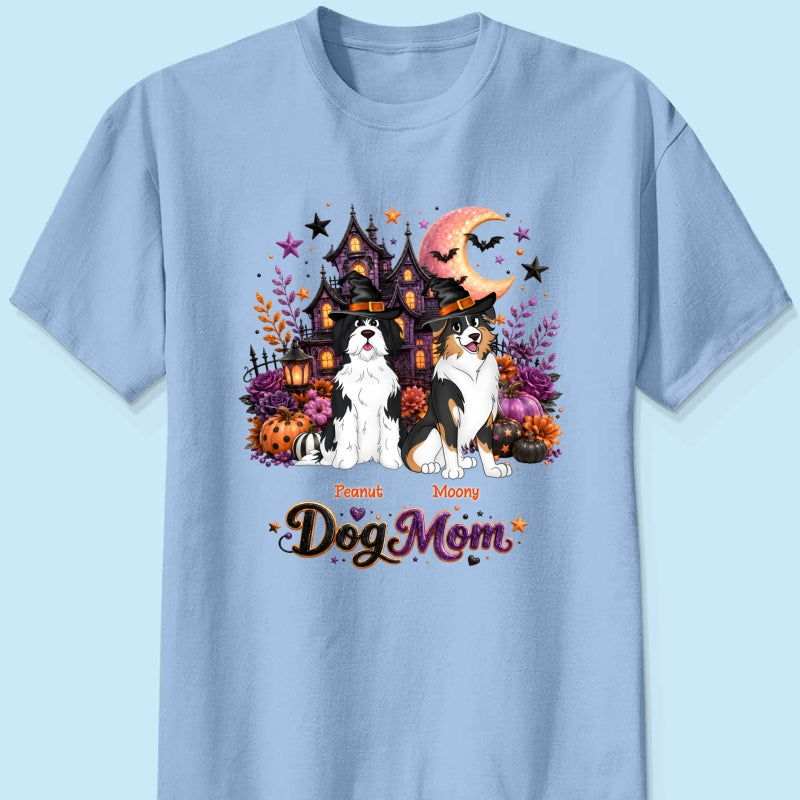 Dog Mom Spooky Haunted House Halloween - Personalized Shirt - Halloween Gift, Gift For Dog Lovers