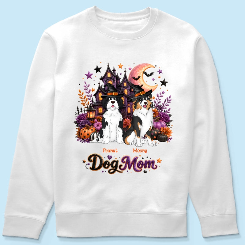 Dog Mom Spooky Haunted House Halloween - Personalized Shirt - Halloween Gift, Gift For Dog Lovers