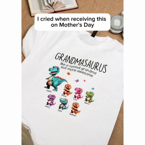 Grandmasaurus And Kids 3D Effect Dinosaurs Personalized Shirt | A Heartfelt Gift for Grandma's Birthday, Mother’s Day, or Just Because