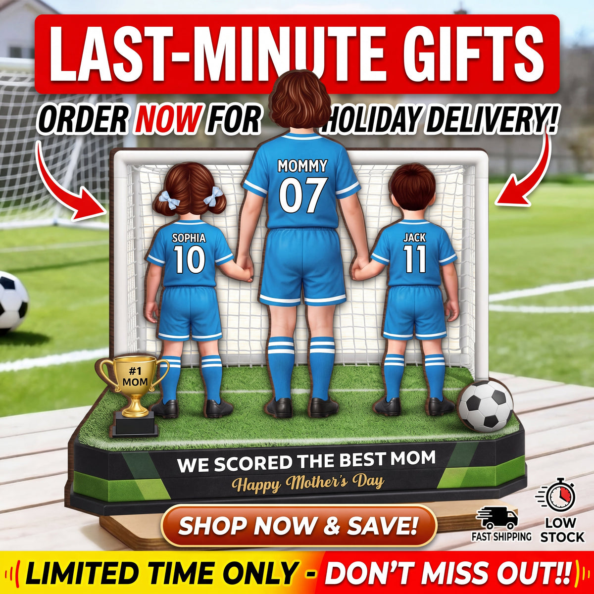 We Scored The Best Mom Soccer - Personalized 2-Layered Wooden Plaque - Mother's Day Gift For Soccer Mom