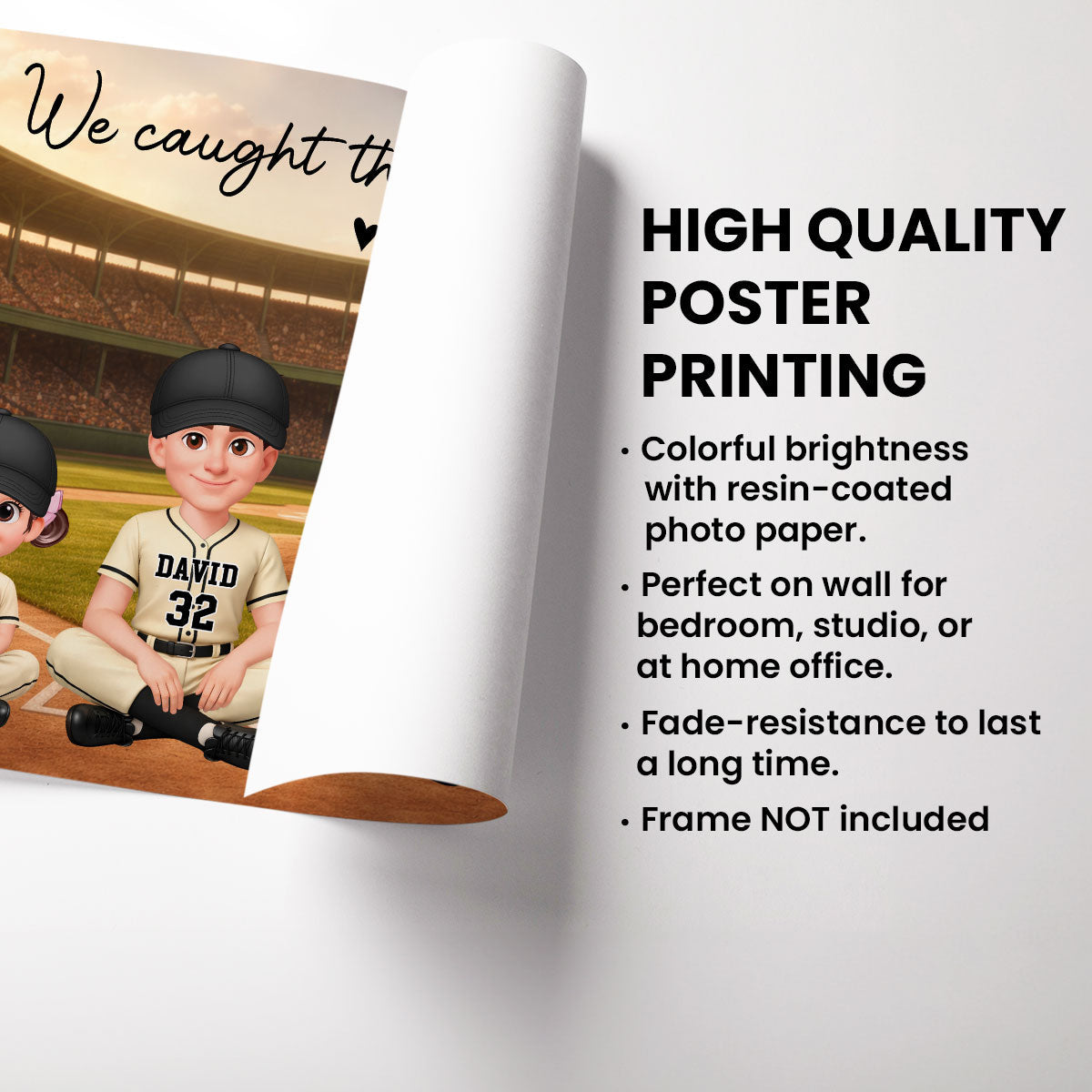 Baseball We Caught The Best Mom - Personalized Poster - Mother's Day Gift For Baseball Mom, Wife
