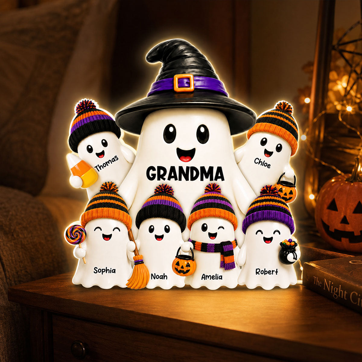Mysterical Grandma's Boo Crew - Personalized Light Box - Halloween Decoration For Grandma