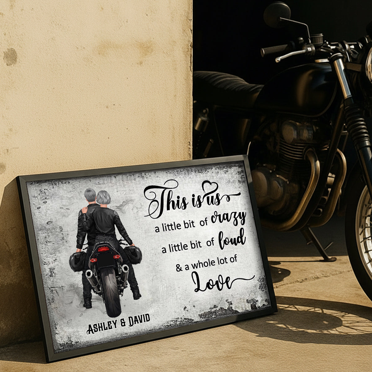 This is Us A Little Bit Crazy A Little Bit Loud Biker Couples - Personalized Poster - Anniversary Gift for him, for her