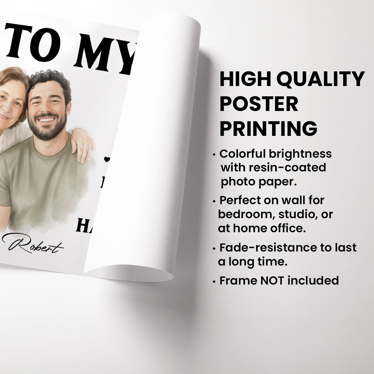 Watercolor Style To My Son From Mom - Personalized Poster - Father's Day Gift For Son