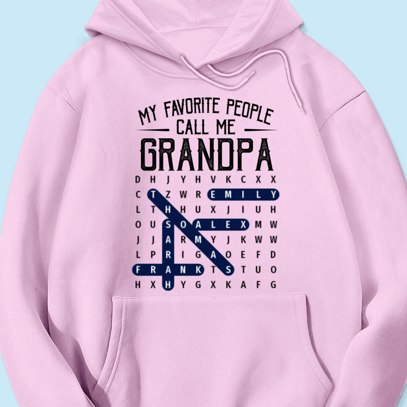 Grandpa's Favorite People Word Search Puzzle - Personalized Shirt - Gift For Grandpa, Dad