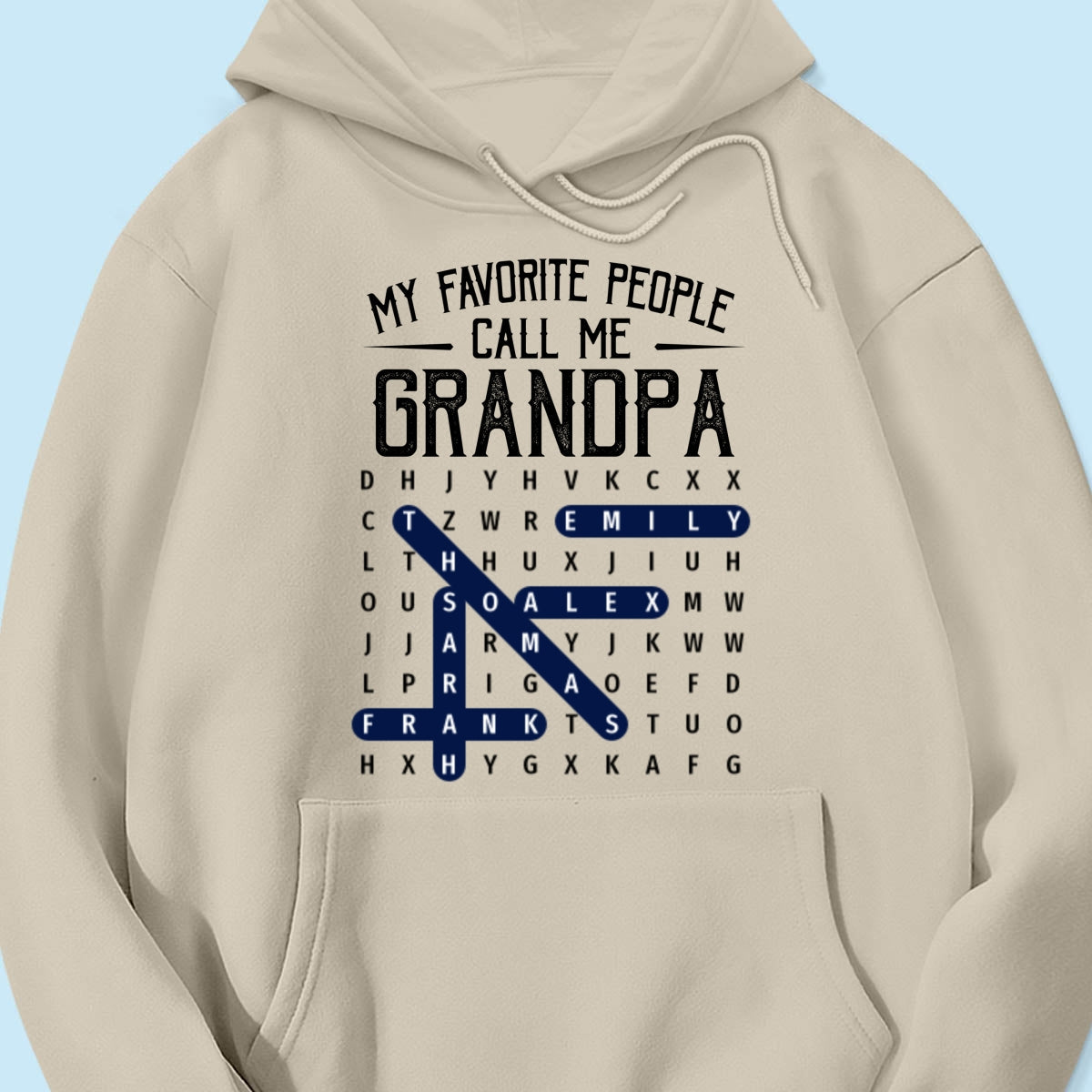 Grandpa's Favorite People Word Search Puzzle - Personalized Shirt - Gift For Grandpa, Dad
