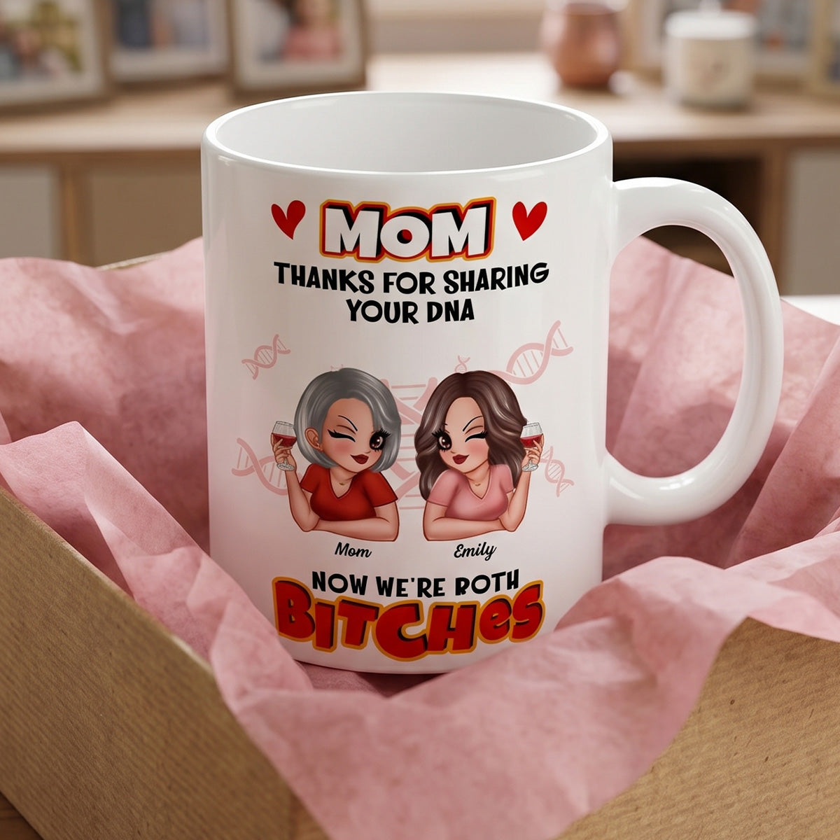 Thank You For Sharing Your DNA - Personalized Mug - Funny Mother's Day Gift For Mom From Daughter