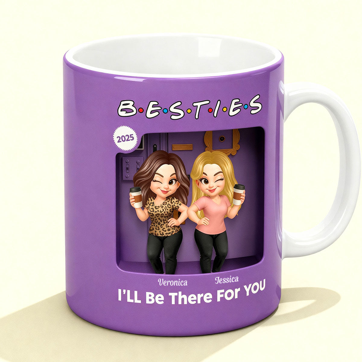 Pretty Girl Best Friends Purple Toy Box Style - Personalized Mug - Gift For Besties
