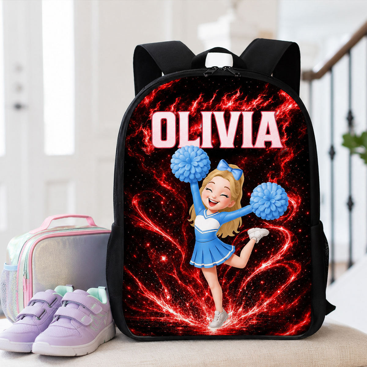 Cheerleader Trendy Design Backpack for Boys Girls - Personalized Backpack - Back to School Gift for Daughter, Son
