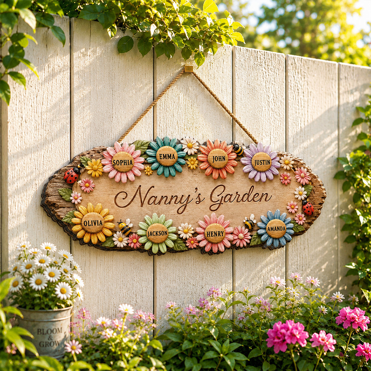 Grandma's Garden - Personalized Wooden Sign - Home Decor for Grandma