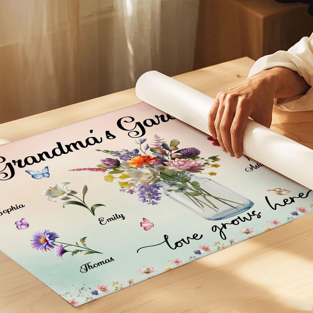 Grandma's Garden Beautiful Birth Month Flower Pot - Personalized Poster - Mother's Day Home Decor Gift For Grandma