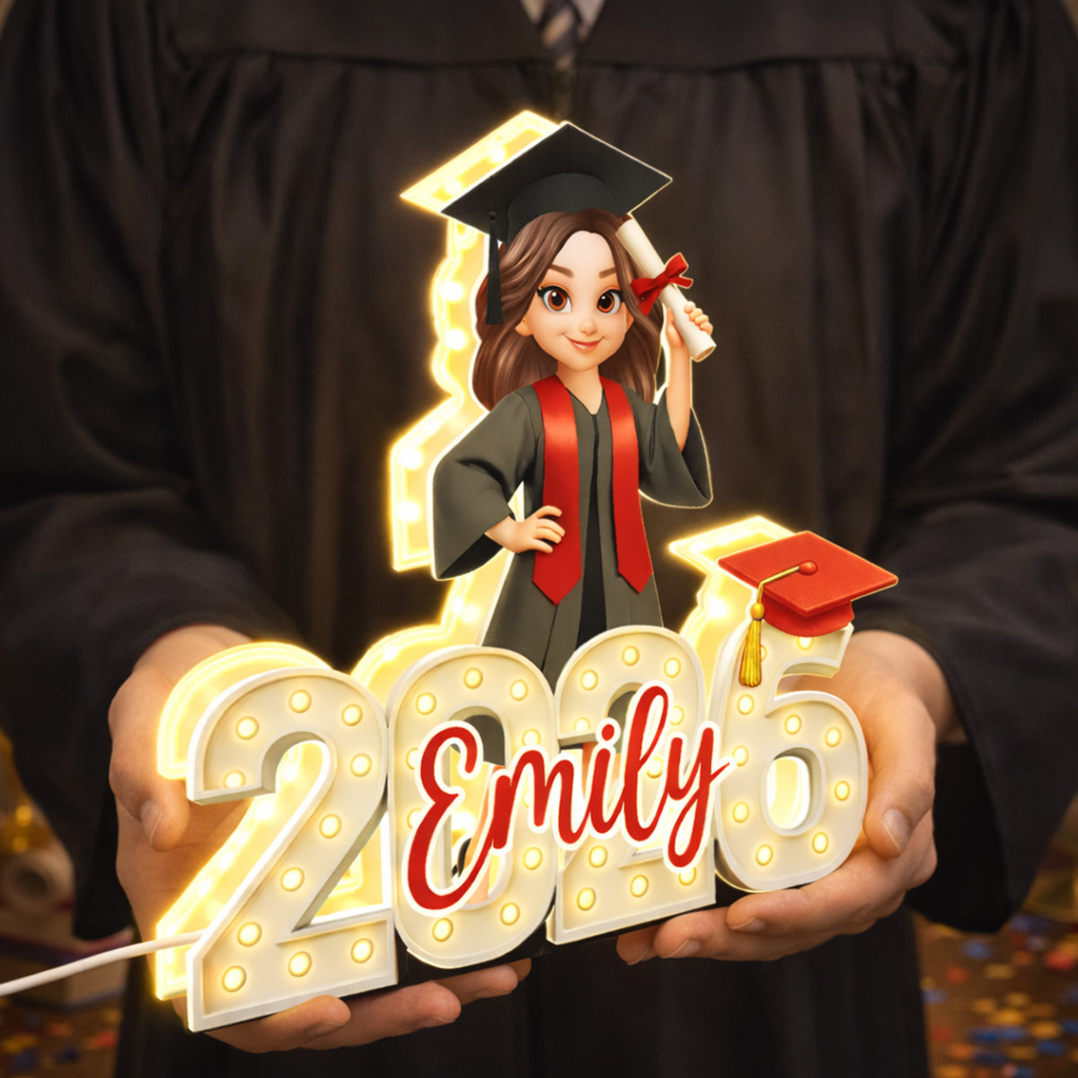 Class of 2026 Graduation Marque Pattern - Personalized Light Box - Gift for Seniors, Daughter, Son, Grandkids
