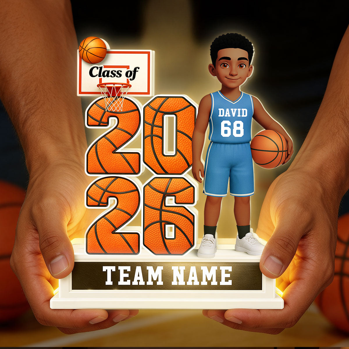 Basketball Senior Class Of 2026 2027 - Personalized Light Box - Graduation Gift For Son, Daughter