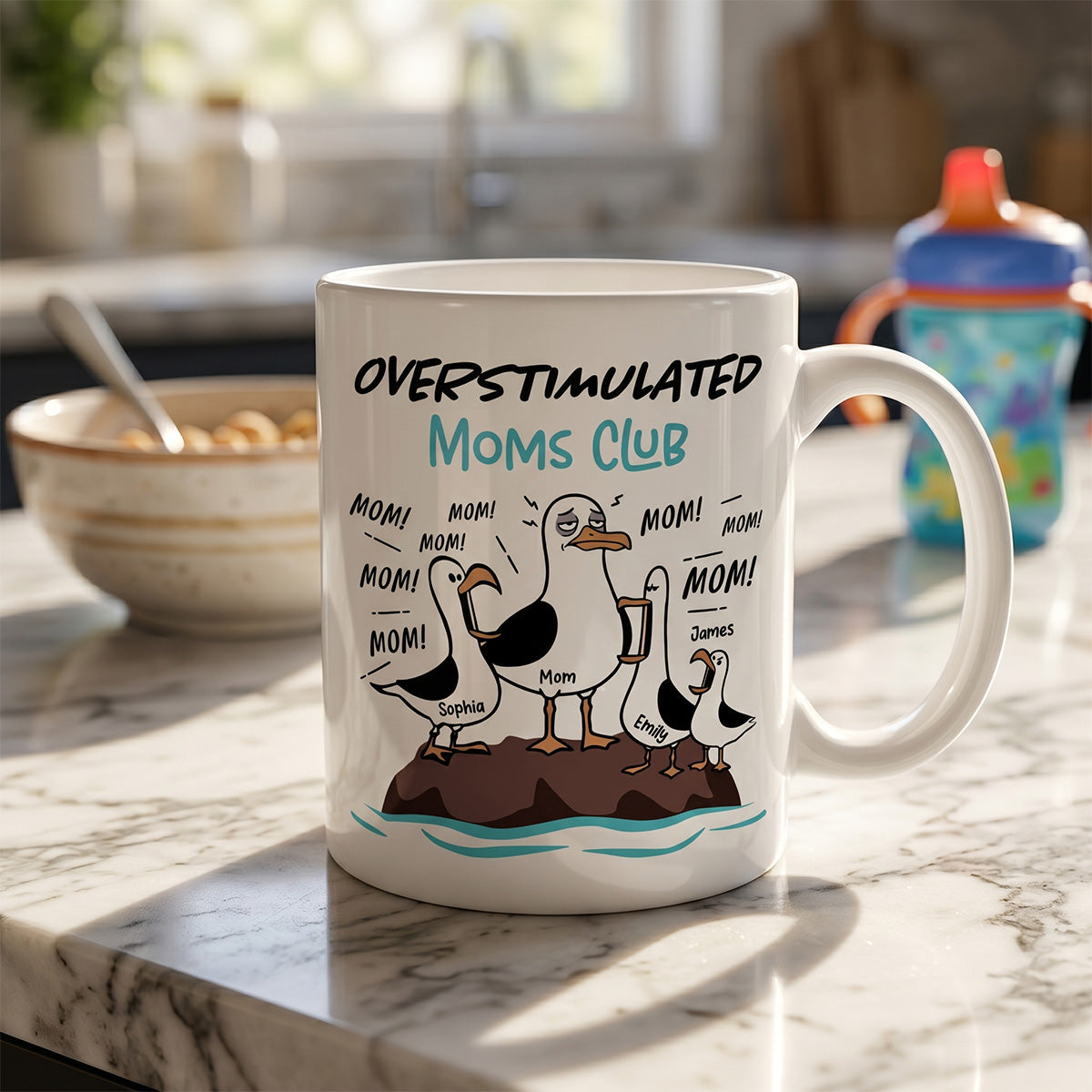 Tired Moms Club Seagull Mom Mom Mom - Personalized Mug - Funny Mother's Day Gift For Mom