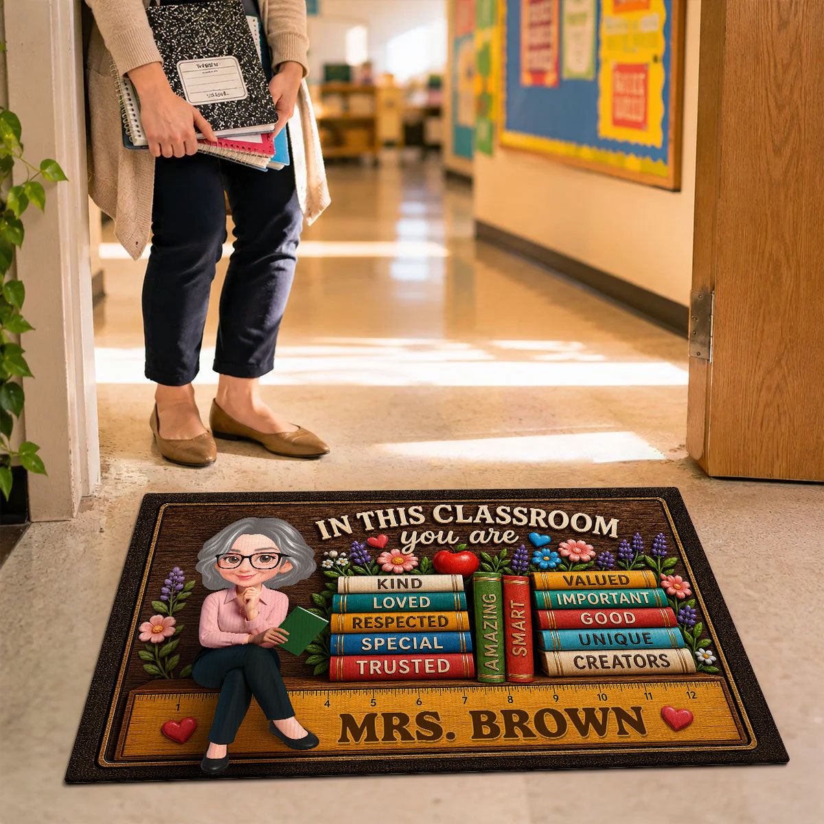 In This Classroom Teacher Welcome Students - Personalized Doormat - Back to School Decor for Teachers