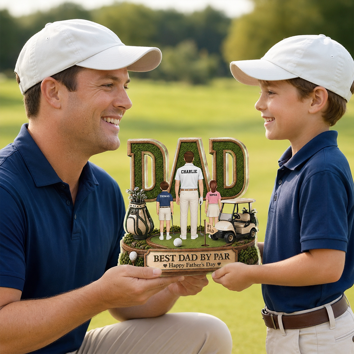 Above Par In Every Way Golfer Dad - Personalized Acrylic Block Plaque -  Gift For Dad, Husband