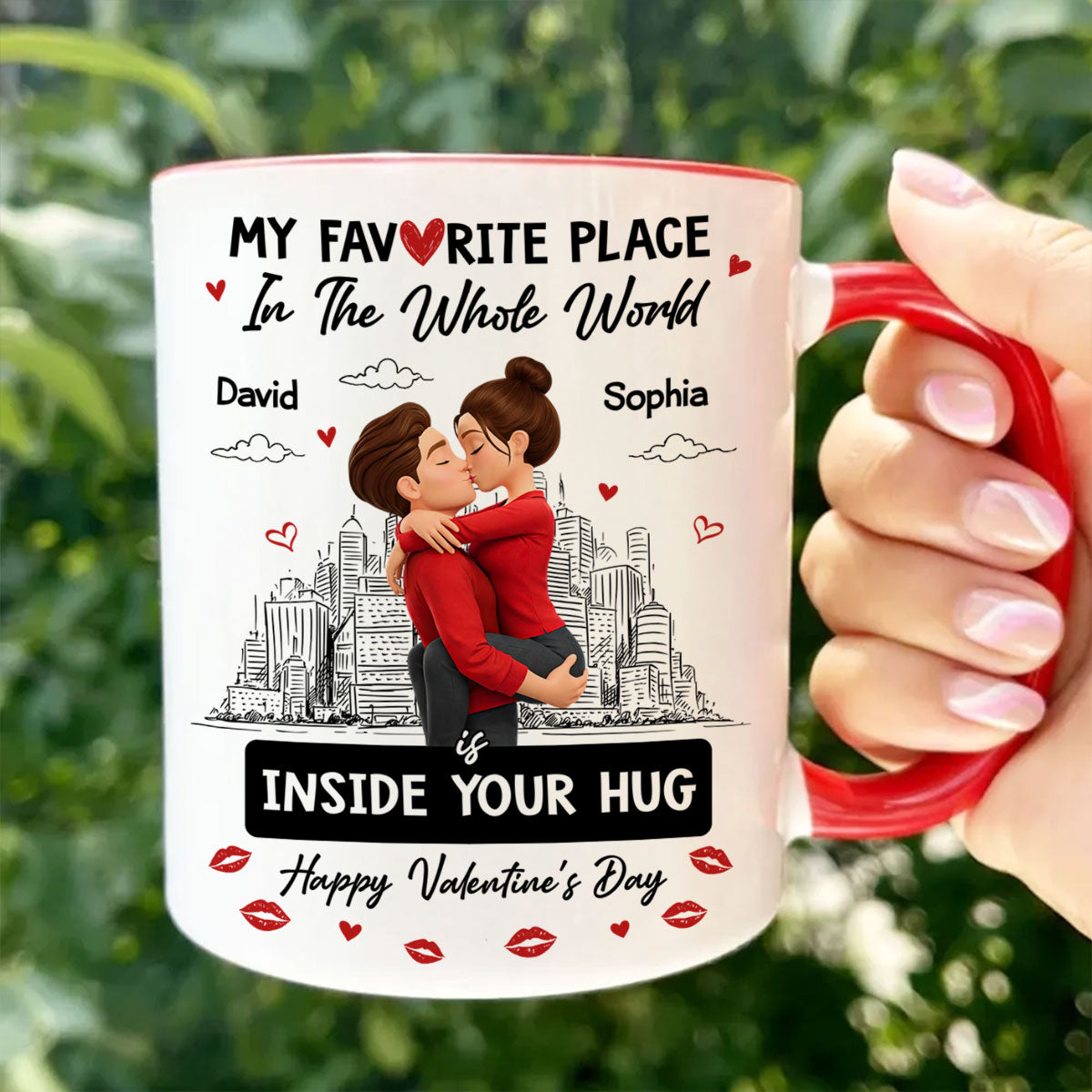 My Favorite Place in the Whole World is Inside Your Hug - Personalized Mug - Sentimental Couple Gift for Him