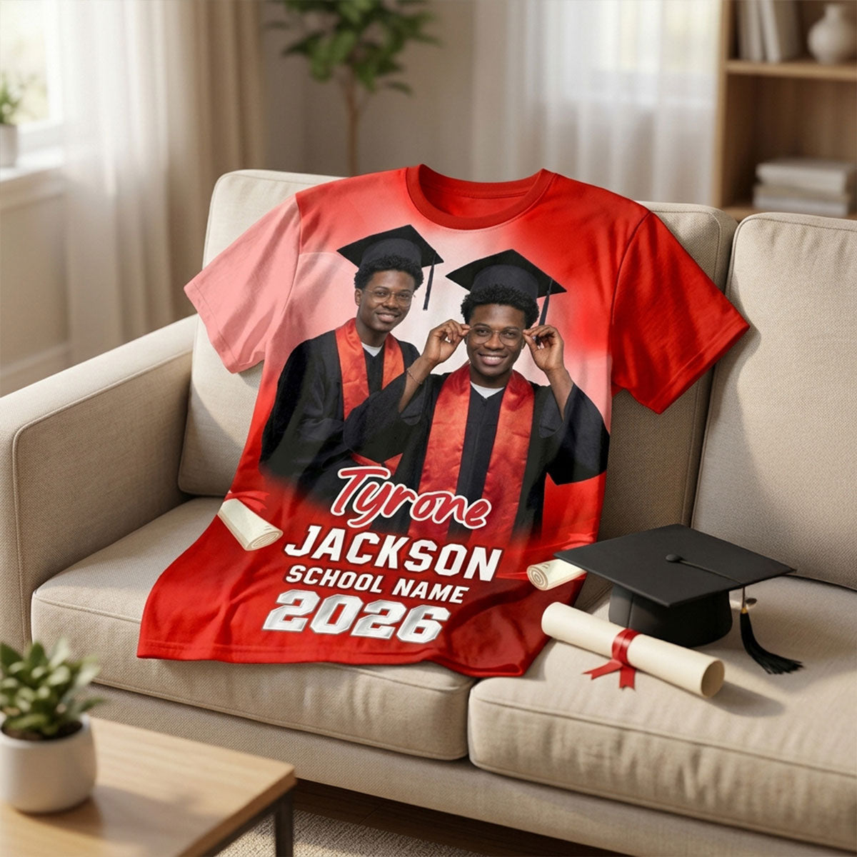 Class Of A 2026 2027 2028 2029 Graduate Custom Photo - Personalized Shirt - Family Matching Graduation Shirt, Graduation Party Gift, Senior Class of 2026