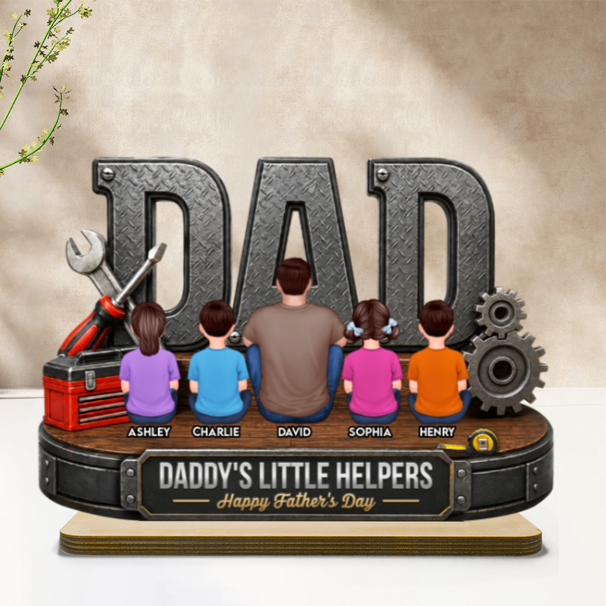 If Dad Can't Fix It No One Can - Personalized 2-Layered Wooden Plaque -  Gift For Dad, Husband, DIY Dad, Handyman